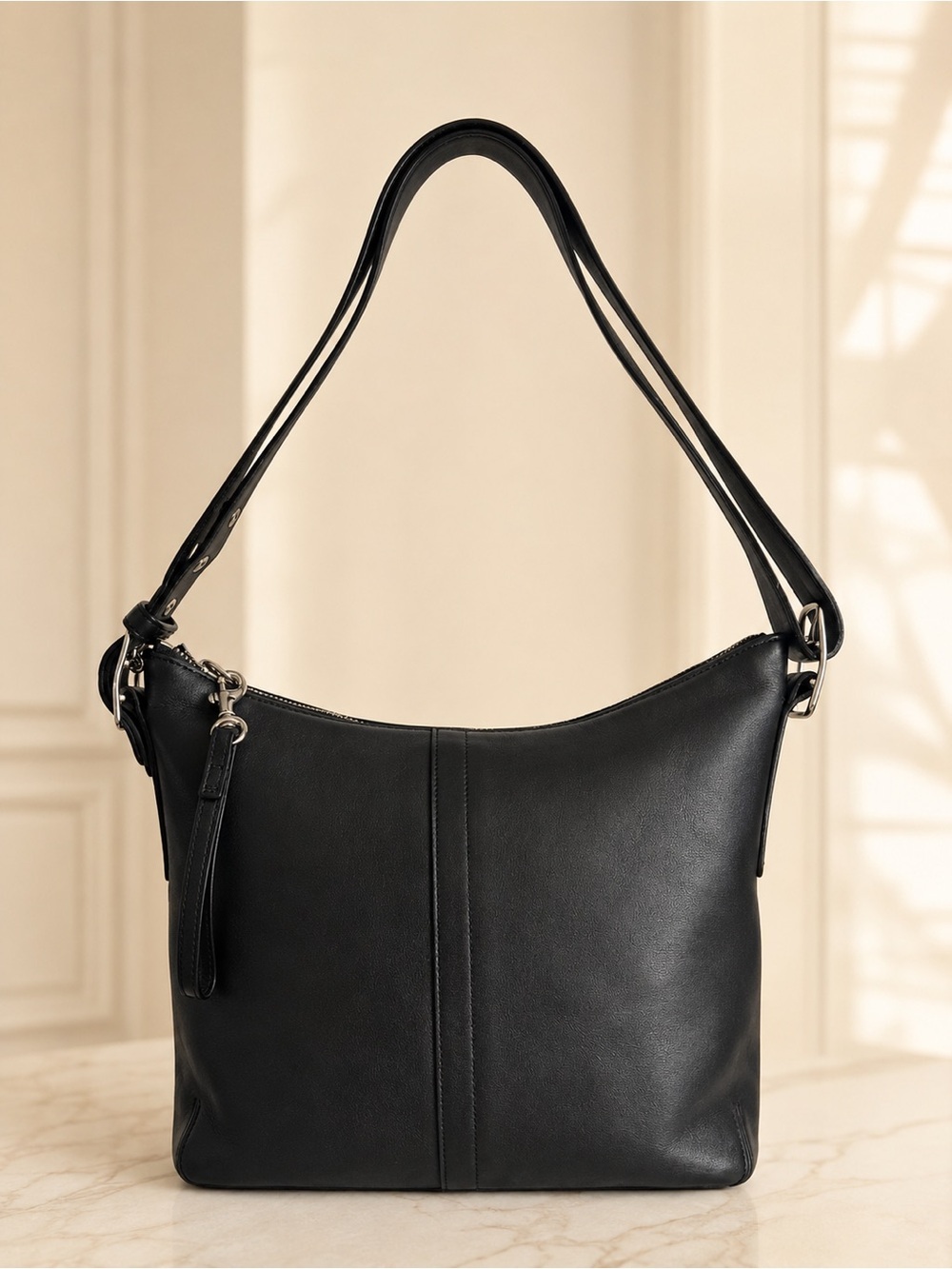 Vintage Y2K Coach Ergo Black Glove Tanned Leather Hobo Shoulder Bag